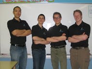 The GrEau Team: Teacher Chris Wong, Josh Boland, Benjamin Collier, Brandon Leon