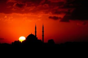 sunset mosque